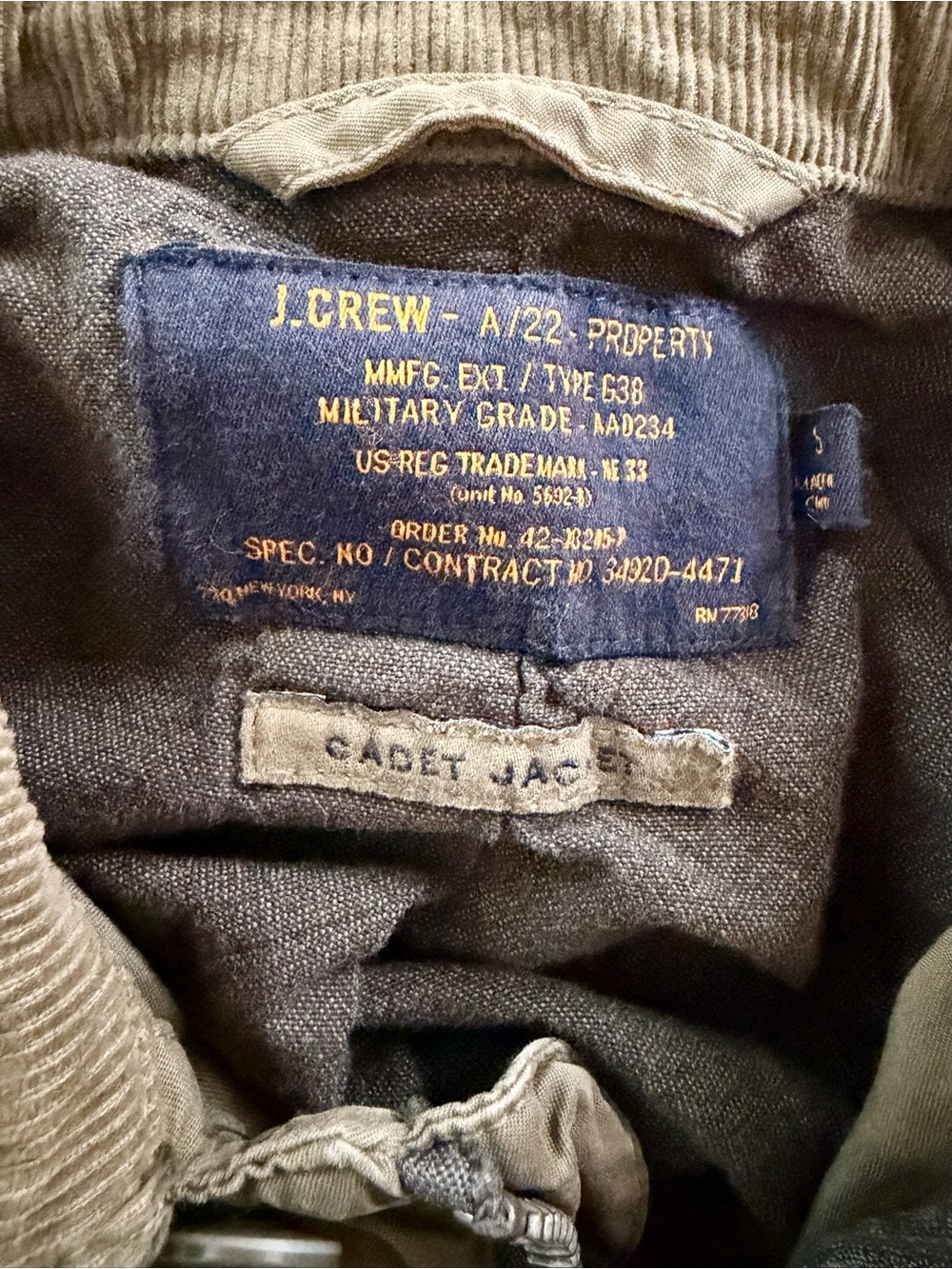 J.Crew Cadet Jacket - Fatigue Green - Vintage - Size Small - Picture 4 of 11